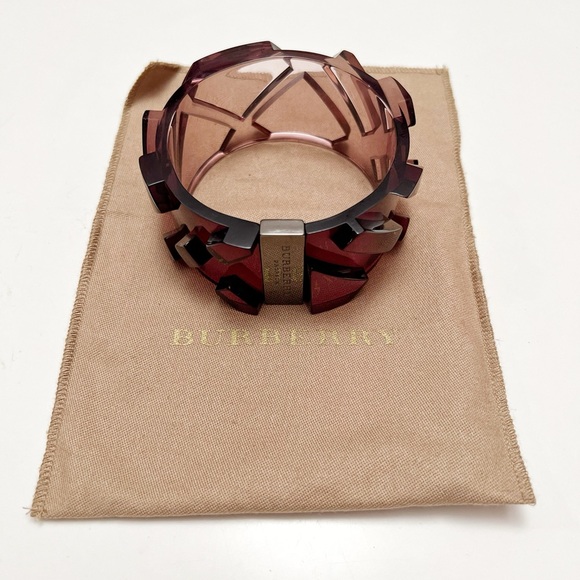 Burberry Prorsum Runway Plum Ombré Lucite Oversize Check Bracelet - Picture 8 of 8